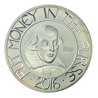 5 Oz 2016 Shakespeare Proof coin 